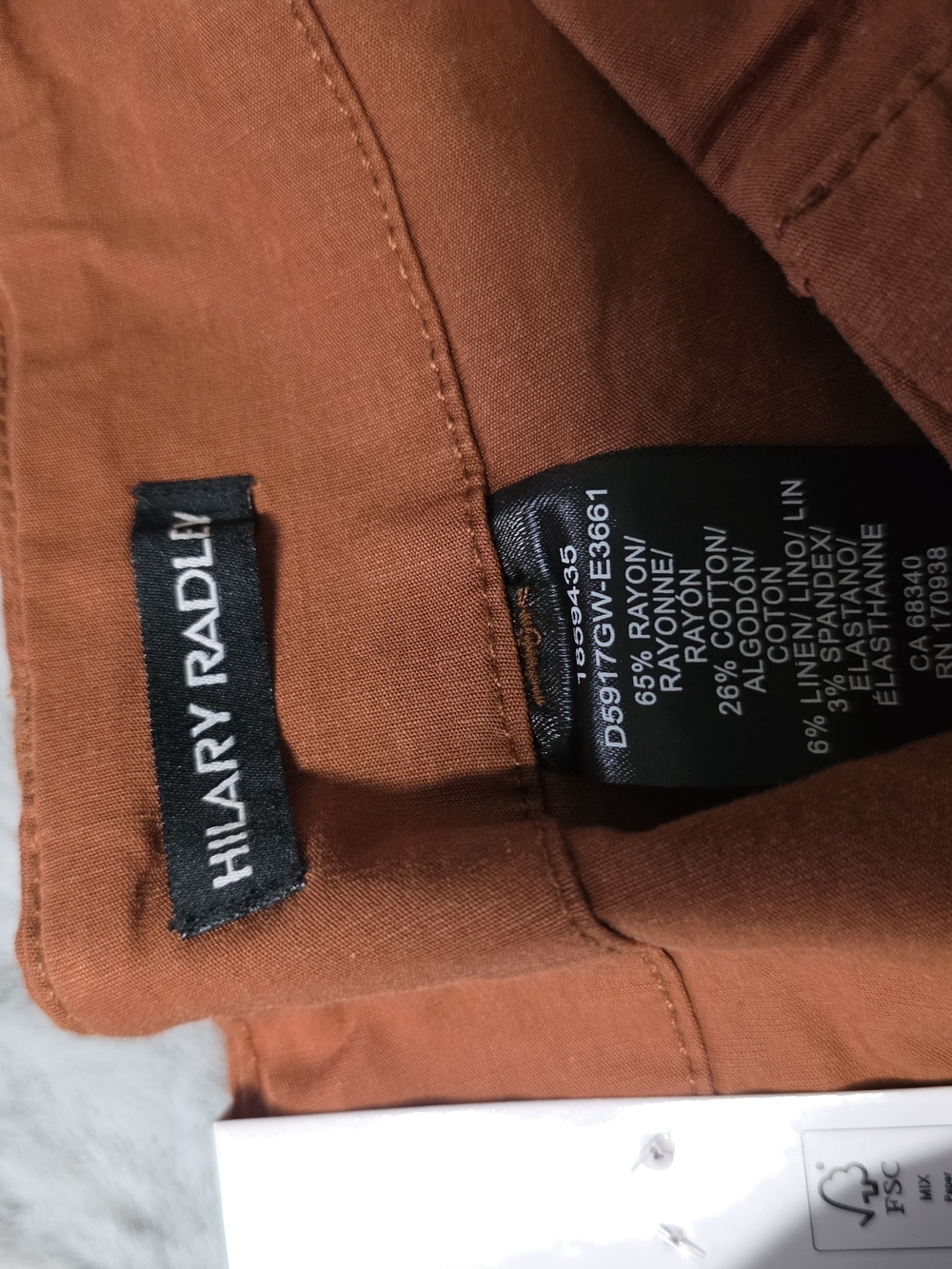 NWT Hilary Radley Rust Cropped Wide-Leg Pants - Picture 5 of 5